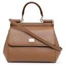 Brown Dolce & Gabbana Mini Miss Sicily Satchel