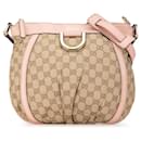 Sac bandoulière Tan Gucci GG Canvas Abbey D Ring