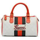 Weiße Gucci Mini GG Supreme Joy Web Boston Tasche