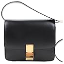 CELINE Classic Box Small Leather Shoulder Bag in Black - Céline