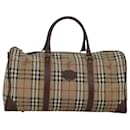 Burberrys Nova Check Boston Tasche aus PVC-Leder in Beige und Braun Auth am6514 - Autre Marque