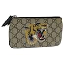 GUCCI GG Supreme Pouch em couro PVC bege 522866 Auth ar12057 - Gucci