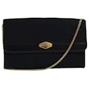 Christian Dior Trotter Canvas Chain Shoulder Bag Black Auth yk13548