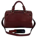 Bolsa de mão CARTIER em couro vermelho Auth yt1009 - Cartier