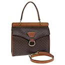 CELINE Macadam Canvas Hand Bag PVC Leather 2way Brown Auth 82218 - Céline