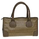 FENDI Zucchino Canvas Hand Bag Coated Canvas Beige Auth 80960 - Fendi