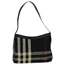 Burberry Nova Check Schultertasche aus schwarzem Canvas Auth ti1818