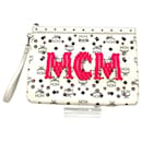 MCM White Leather Clutch Bag