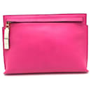 Loewe Pink Leather Clutch Bag