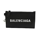 Estuche de tarjetas de visita de cuero negro Balenciaga