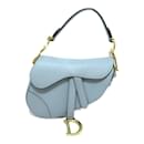 Christian Dior Saddle Bag in Blue Leather