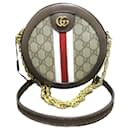 Borsa a spalla rotonda Gucci GG Supreme Ophidia