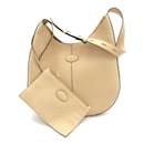 Bolso de hombro de cuero beige Tod's