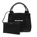 Balenciaga Black Canvas and Leather Tote Bag