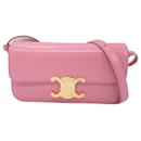 Celine Triomphe Shoulder Bag in Pink Leather - Céline