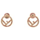 Fendi Gold Rhinestone Stud Earrings