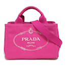 Bolsa de mão em lona rosa Canapa da Prada