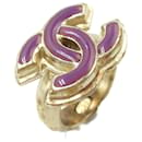 Chanel Coco Mark Purple Gold Plated Band Ring