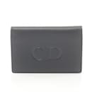 Christian Dior Navy Leather Business Card Case