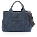 Borsa tote in denim Canapa di Prada