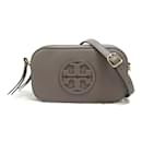 Sac à épaule en cuir gris Tory Burch