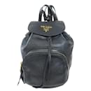 Mochila de couro preto Prada