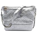 Chanel Argent Grand Métallique Cuir de Veau Vieilli Gabrielle Sac Bandoulière