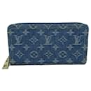 Porte-monnaie en denim monogramme bleu Louis Vuitton