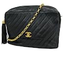 Sac à épaule en agneau noir Chanel