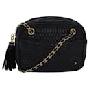 BALLY Quilted Chain Shoulder Bag Leather Black Auth am6499 - Bally