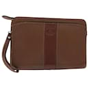 BURBERRY Clutch Bag Leather Brown Auth ti1816 - Burberry