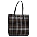 Bolsa tote de nylon e couro Burberrys Nova Check Blue Label marrom e preto Auth ti1822 - Autre Marque