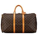 Brown Louis Vuitton Monogram Keepall 50 Travel Bag