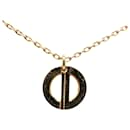 Gold Dior Gold Plated CD Logo Pendant Necklace