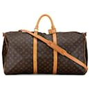 Brown Louis Vuitton Monogram Keepall Bandouliere 60 Travel Bag