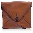 Vintage Light Brown Leather Envelope Flap Shoulder Bag - Autre Marque