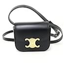 Celine Triomphe Shoulder Bag in Black Calfskin - Céline