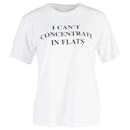 Victoria Beckham "I Can't Concentrate in Flats" T-Shirt in White Cotton