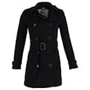 Burberry Double-Breasted Kensington Coat in Black Wool