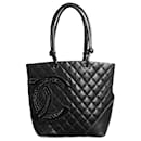 Sac fourre-tout matelassé en cuir d'agneau noir 2005 - Chanel