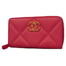 Chanel Wallet 19 Lambskin Coin Purse in Pink