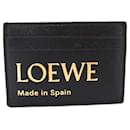 Estojo para cartões de visita em couro de bezerro preto e dourado Loewe