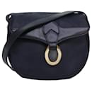 Bolso de hombro de lona Trotter Christian Dior azul Auth ep4803