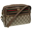 GUCCI GG Canvas Web Sherry Line Shoulder Bag PVC Leather Beige Auth 83135 - Gucci