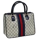 Sac à main en toile GG Sherry Line de GUCCI en cuir PVC bleu Auth fm3583 - Gucci