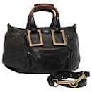 Chloe Etel Hand Bag Leather 2way Black Auth hk1396 - Chloé