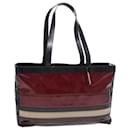 BURBERRY Tote Bag Emaille Rot Auth bs16116 - Burberry