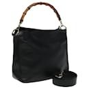 Sac à bandoulière en cuir GUCCI Bamboo 2way Noir 001 1638 2615 Auth th5132 - Gucci