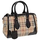 BURBERRY Nova Check Hand Bag PVC Leather Beige Auth 83146 - Burberry