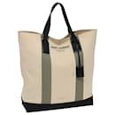 Bolsa Tote de lona de praia Saint Laurent Leste-Oeste bege Auth bs16034